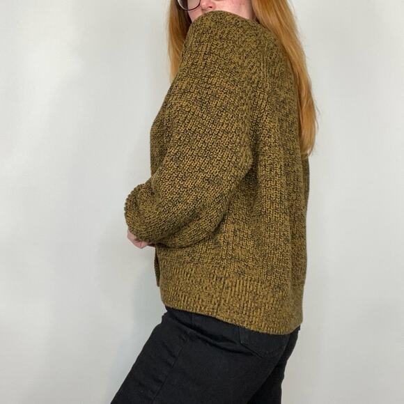 A New Day Large Neutral Brown & Black Semi Cropped Button Front Cardigan Sweater - Picture 2 of 14